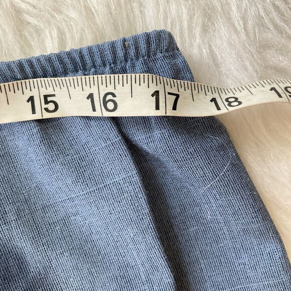 Fashion Bug Outfit Sz 16W 3 Pc Blue Blouse Pants Skirt Button Front Career Work - Picture 11 of 16